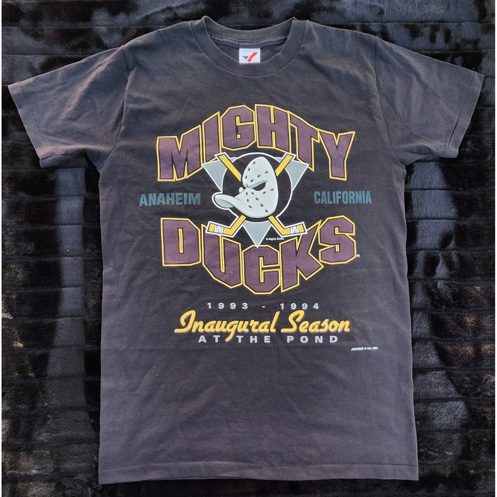 Vintage 93-94 NHL Anaheim Mighty Ducks Black Inaugural Season Single Stitch USA